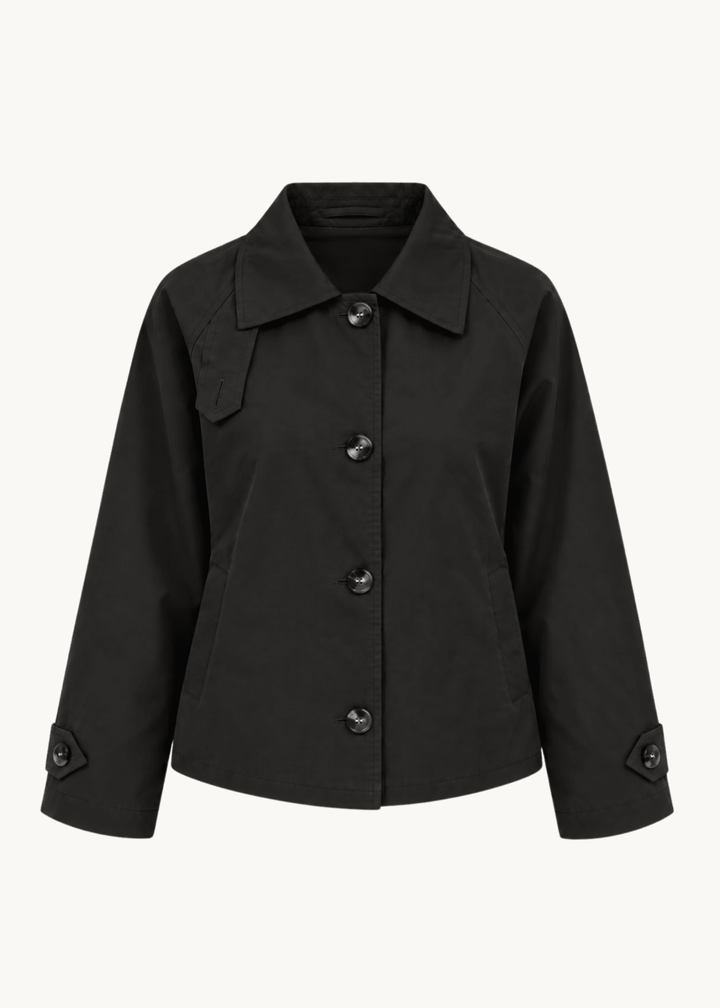 Klassisk Kort Trenchcoat - Sort - ByStenholt.dk