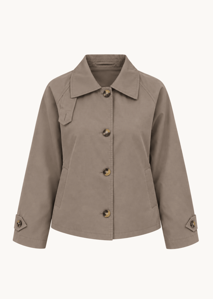 Klassisk Kort Trenchcoat - Taupe - ByStenholt.dk