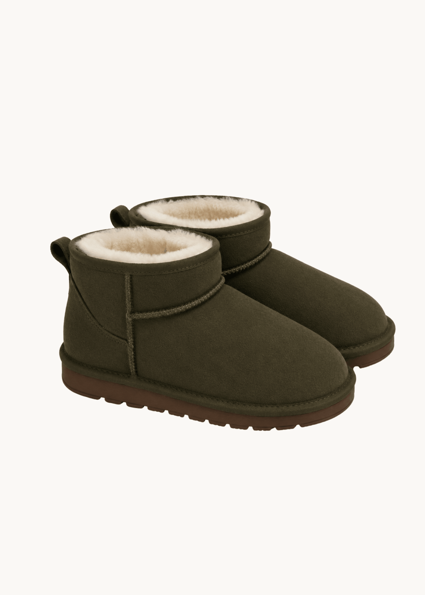 Korte Deluxe Bamsestøvler - Mørkegrøn - ByStenholt.dk
