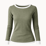 Langærmet Lag på Lag Bluse - Grøn - ByStenholt.dk