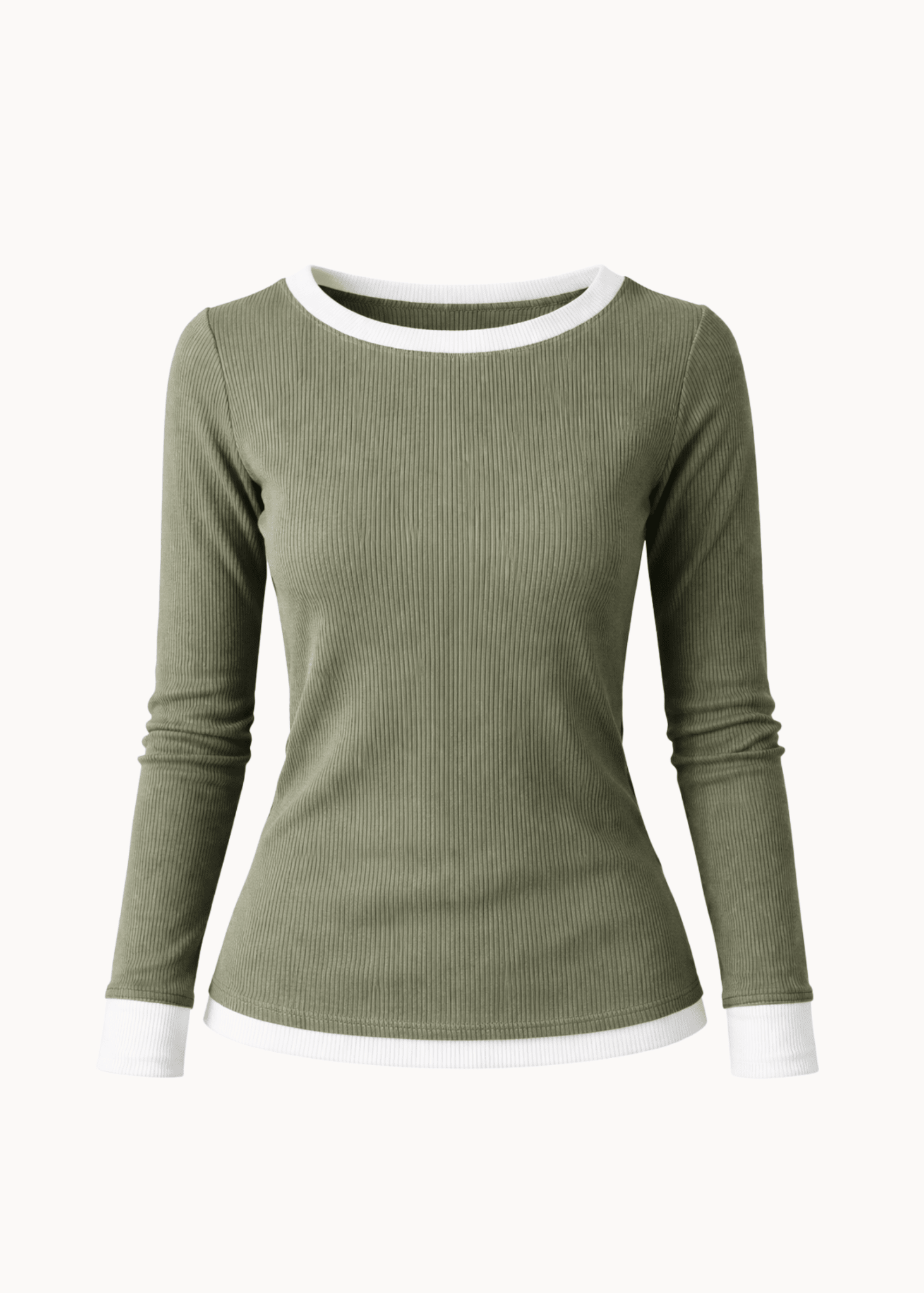 Langærmet Lag på Lag Bluse - Grøn - ByStenholt.dk