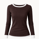 Langærmet Lag på Lag Bluse - Mørkebrun - ByStenholt.dk
