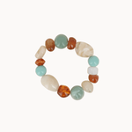 Laura Perlearmbånd - Turkis - ByStenholt.dk