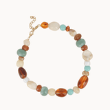 Laura Perlehalskæde - Turkis - ByStenholt.dk