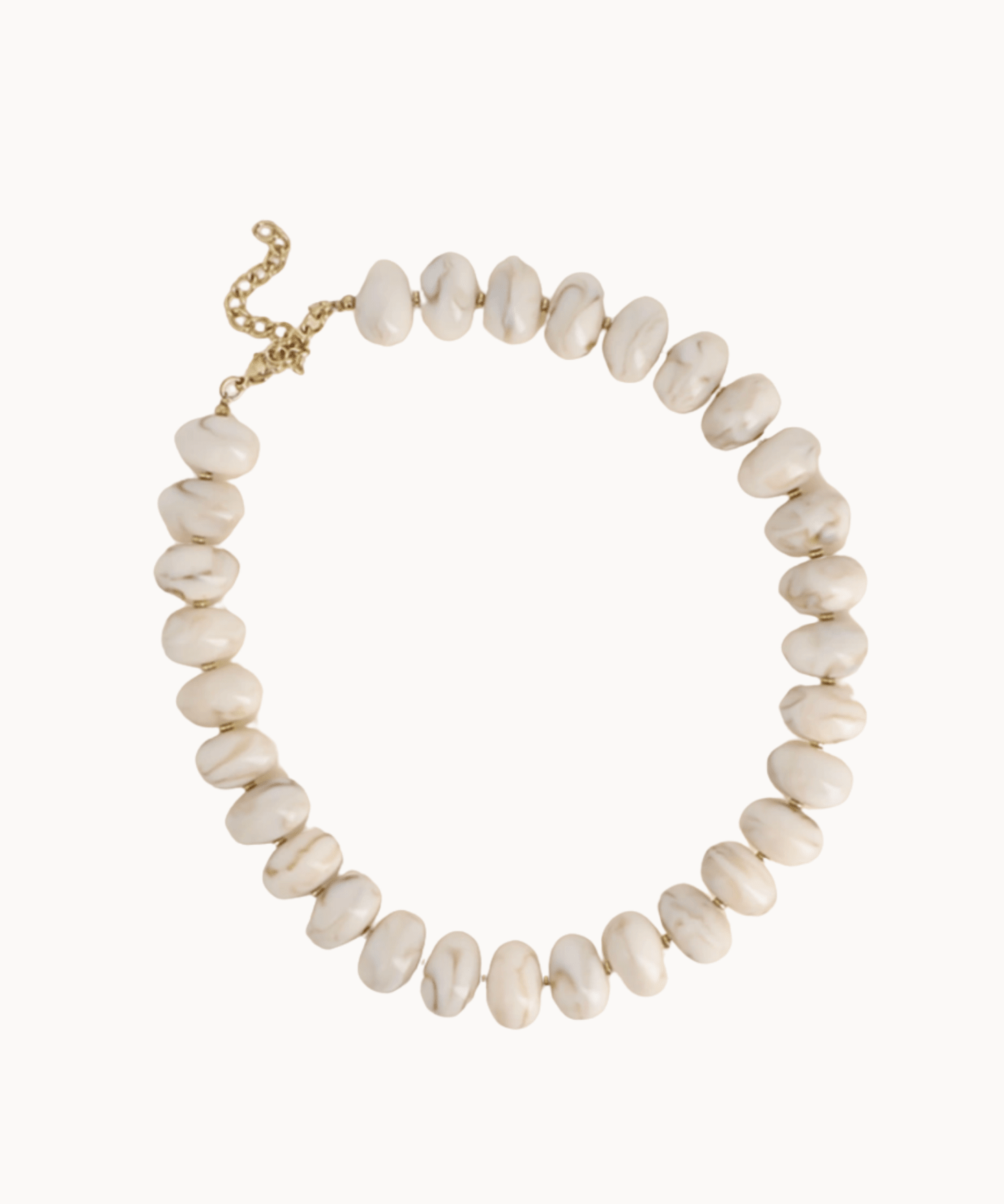 Leah Perlehalskæde - Beige - ByStenholt.dk