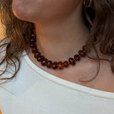 Leah Perlehalskæde - Orange - ByStenholt.dk