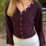 Leonora Fitted Cardigan - Bordeaux - ByStenholt.dk
