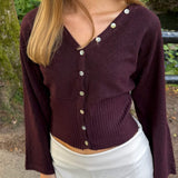 Leonora Fitted Cardigan - Bordeaux - ByStenholt.dk