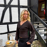 Leonora Fitted Cardigan - Mørkebrun - ByStenholt.dk