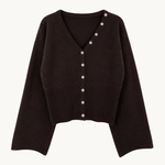 Leonora Fitted Cardigan - Mørkebrun - ByStenholt.dk