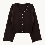 Leonora Fitted Cardigan - Mørkebrun - ByStenholt.dk