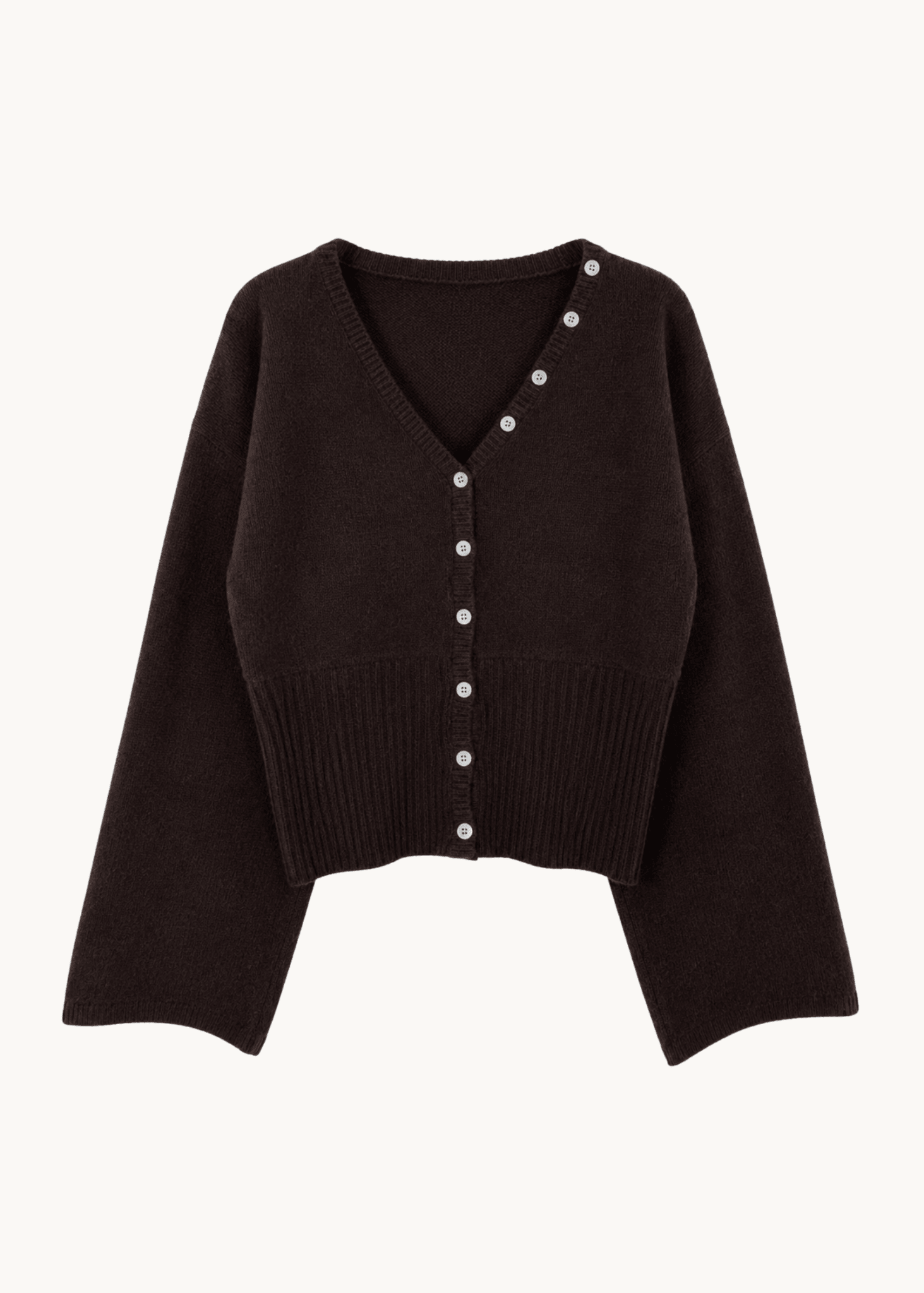 Leonora Fitted Cardigan - Mørkebrun - ByStenholt.dk