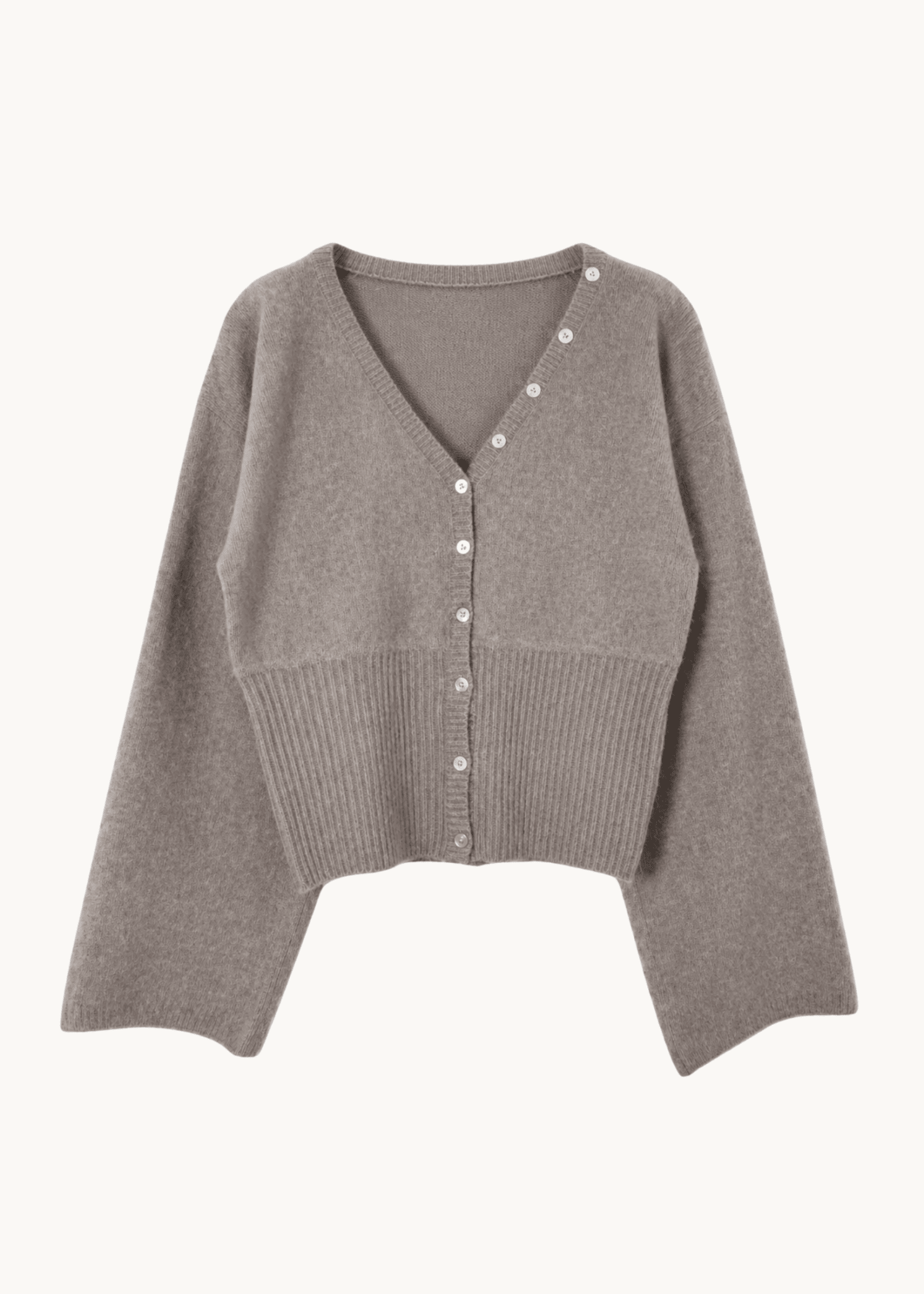 Leonora Fitted Cardigan - Taupe - ByStenholt.dk