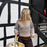 Leonora Fitted Cardigan - Taupe - ByStenholt.dk