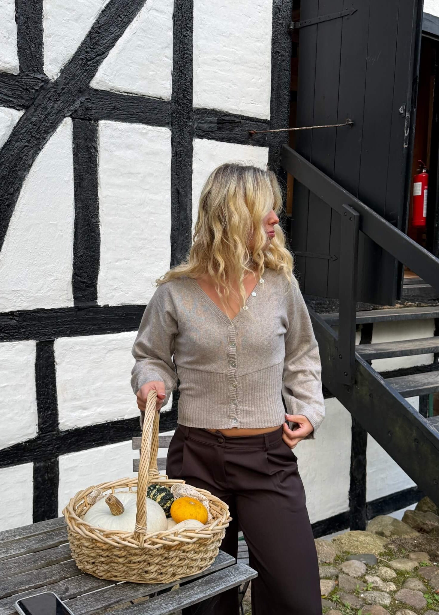 Leonora Fitted Cardigan - Taupe - ByStenholt.dk