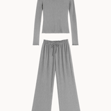 Loungewear Bluse Sæt - Grå - ByStenholt.dk