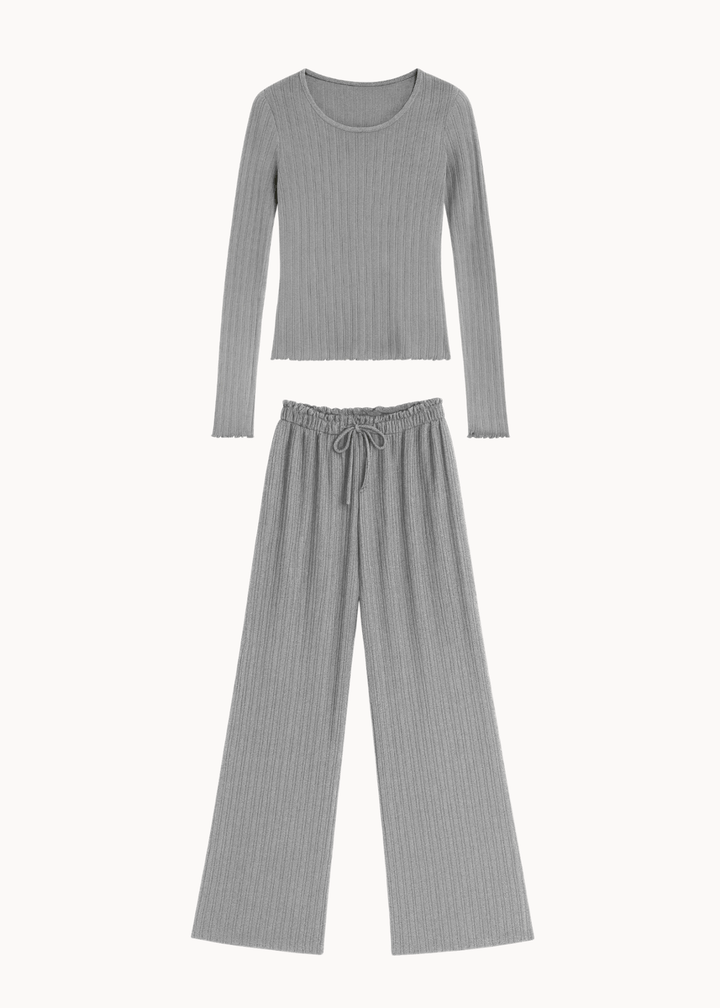 Loungewear Bluse Sæt - Grå - ByStenholt.dk