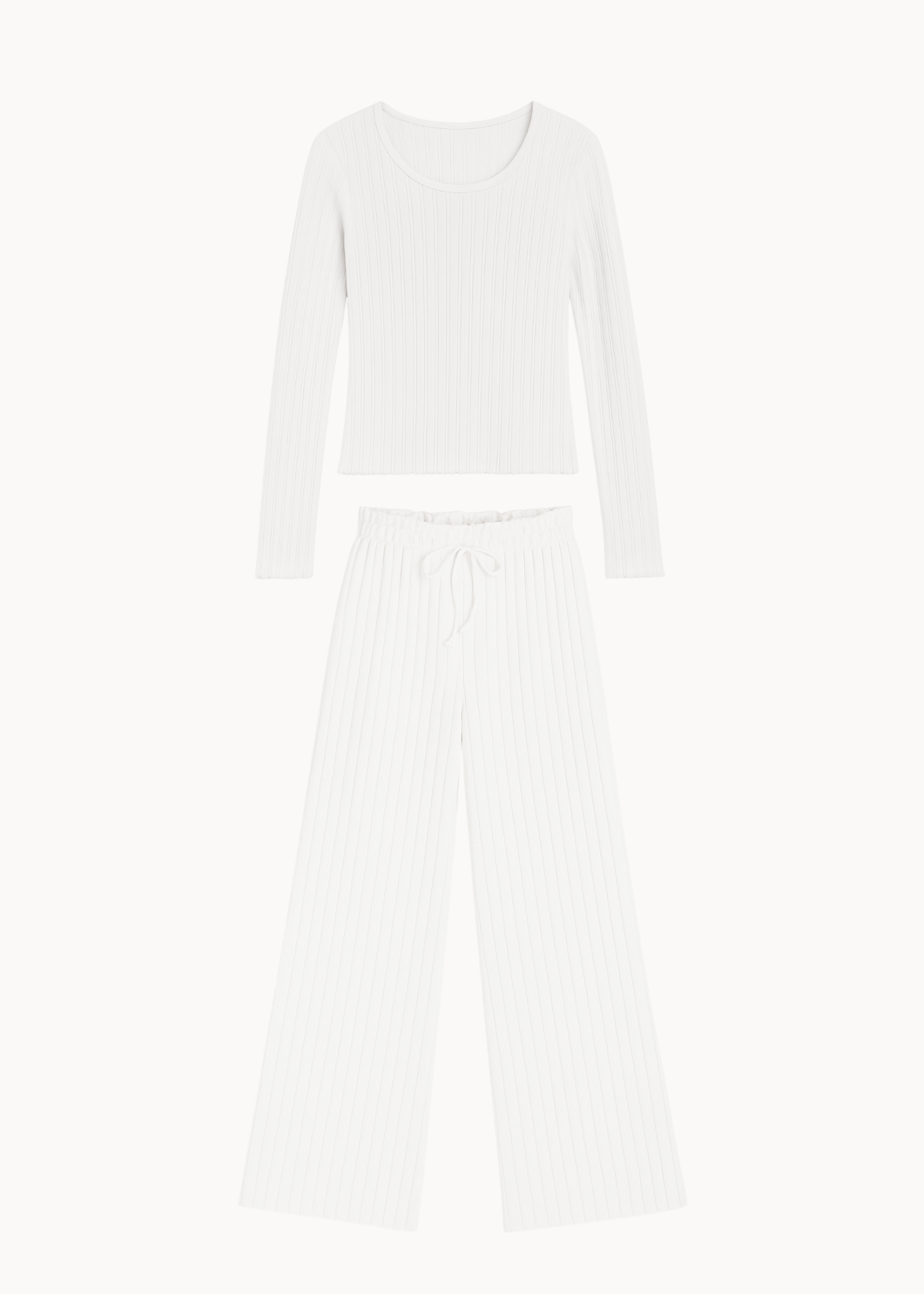 Loungewear Bluse Sæt - Hvid - ByStenholt.dk