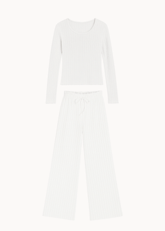 Loungewear Bluse Sæt - Hvid - ByStenholt.dk