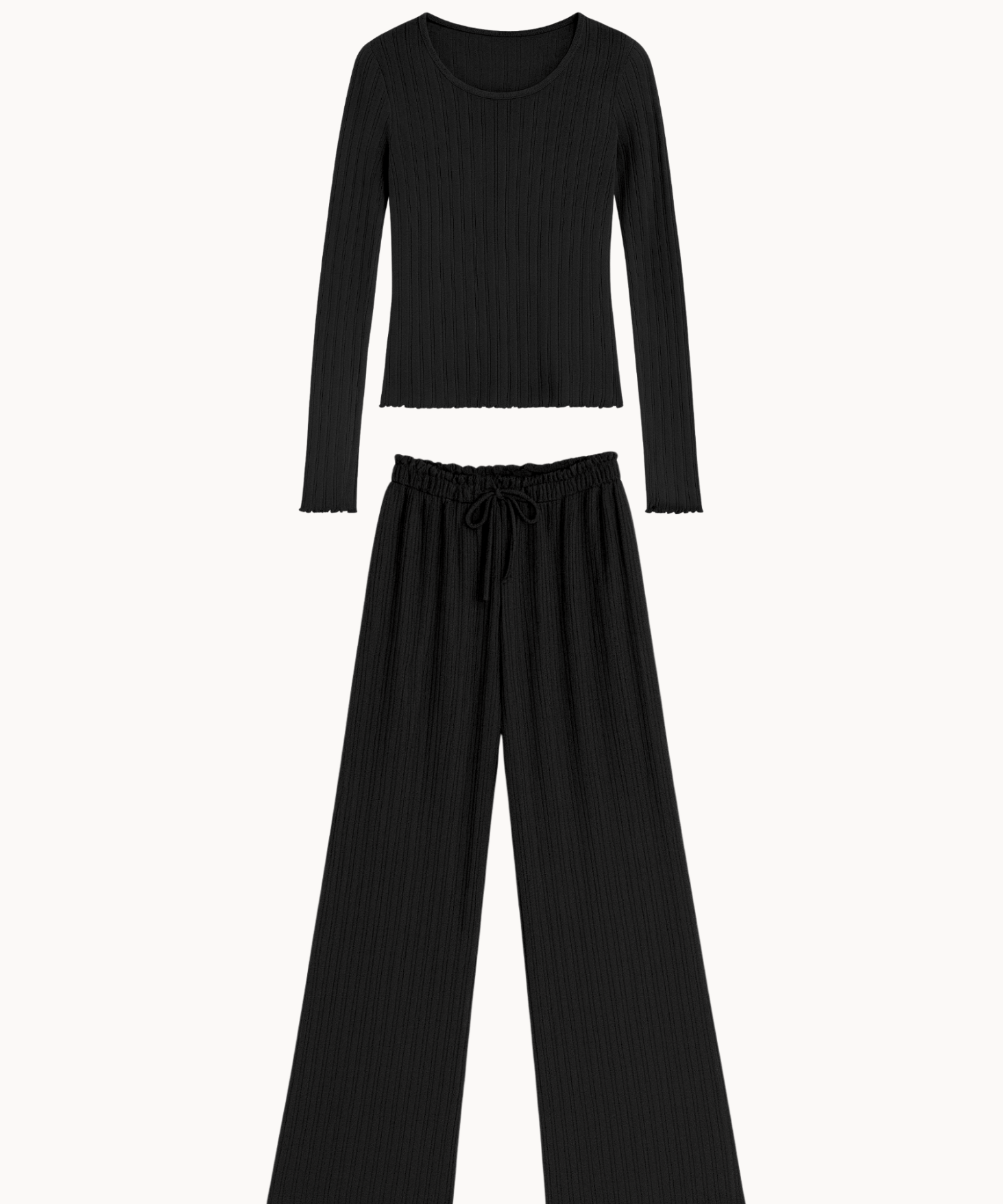 Loungewear Bluse Sæt - Sort - ByStenholt.dk