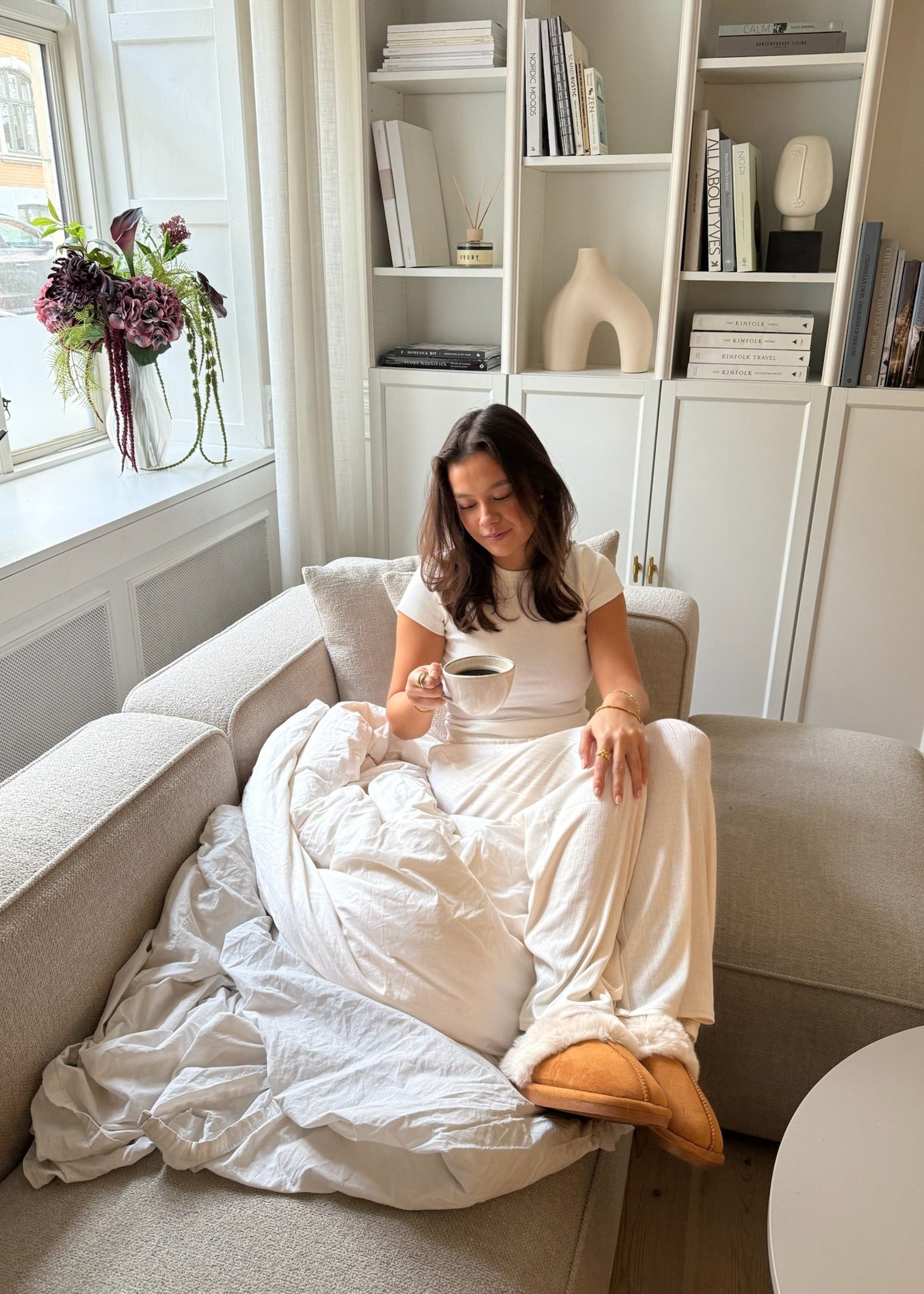 Loungewear Bukser i Pointelle - Creme - ByStenholt.dk