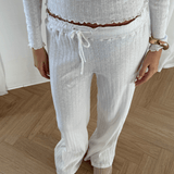 Loungewear Bukser i Pointelle - Hvid - ByStenholt.dk