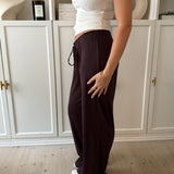 Loungewear Bukser i Pointelle - Mørkebrun - ByStenholt.dk