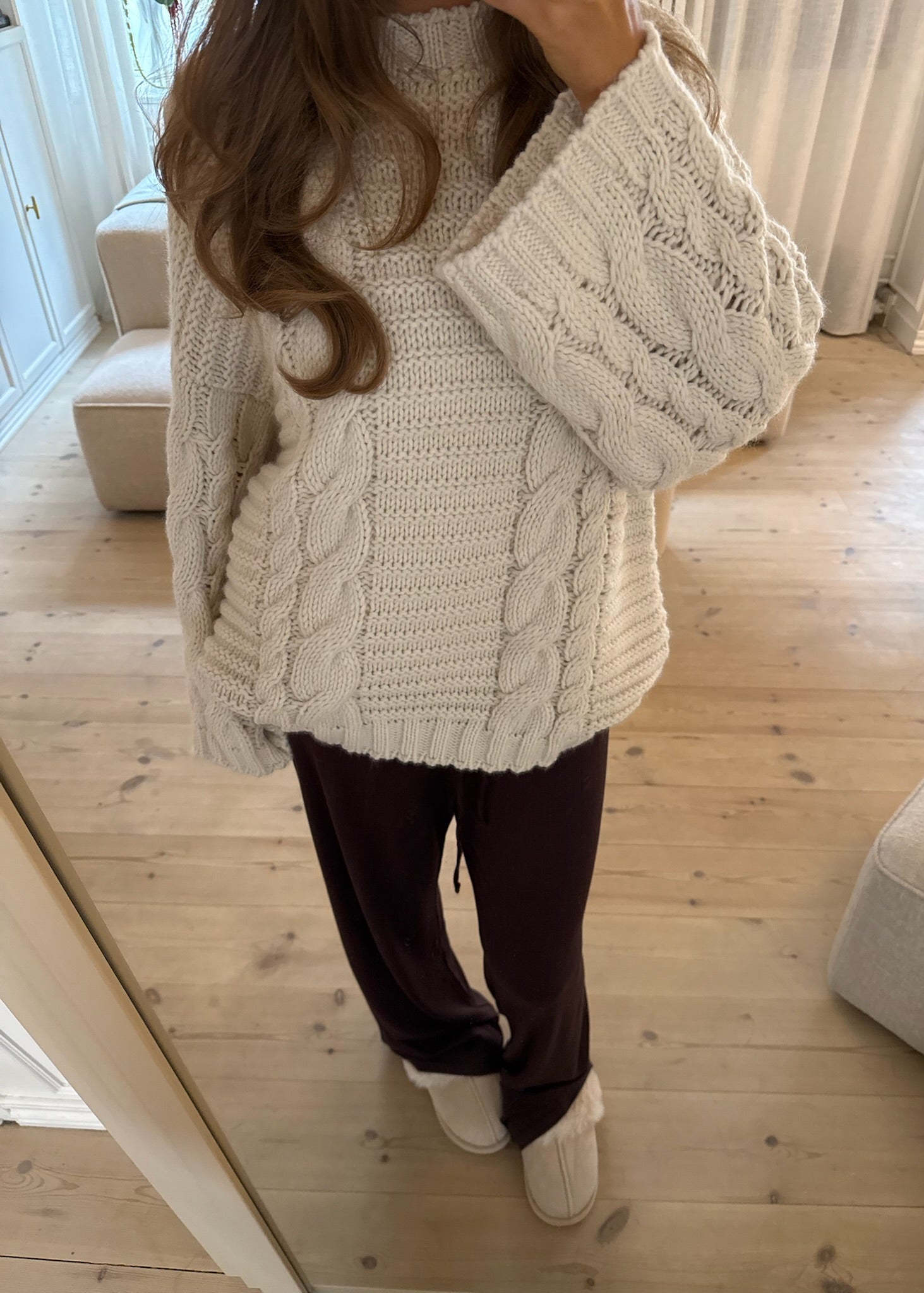 Loungewear Bukser i Pointelle - Mørkebrun - ByStenholt.dk