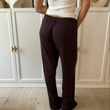 Loungewear Bukser i Pointelle - Mørkebrun - ByStenholt.dk