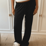 Loungewear Bukser i Pointelle - Sort - ByStenholt.dk
