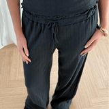 Loungewear Bukser i Pointelle - Sort - ByStenholt.dk