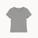 Loungewear T-shirt i Pointelle - Grå - ByStenholt.dk