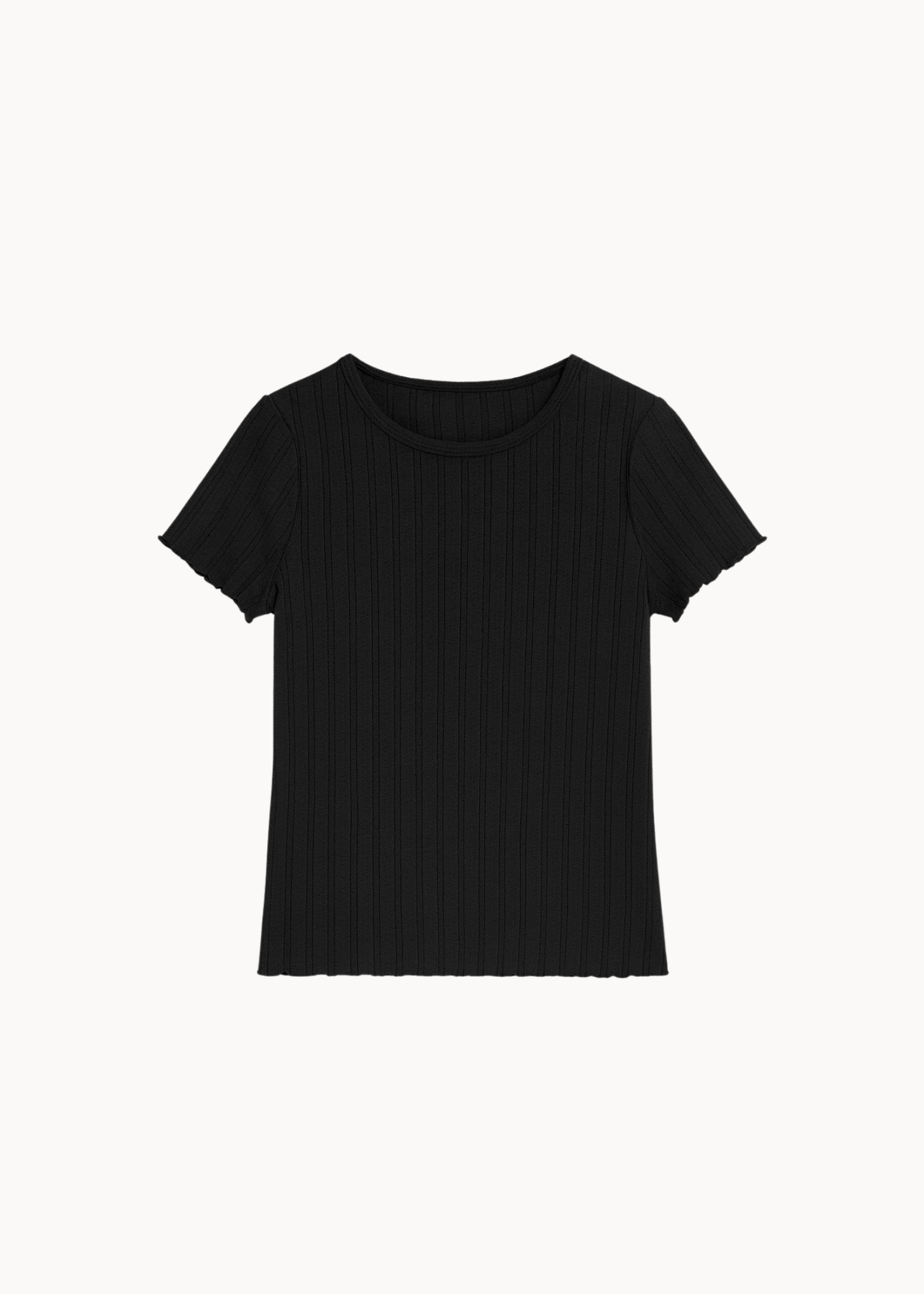 Loungewear T-shirt i Pointelle - Sort - ByStenholt.dk