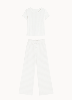 Loungewear T-shirt Sæt - Hvid - ByStenholt.dk