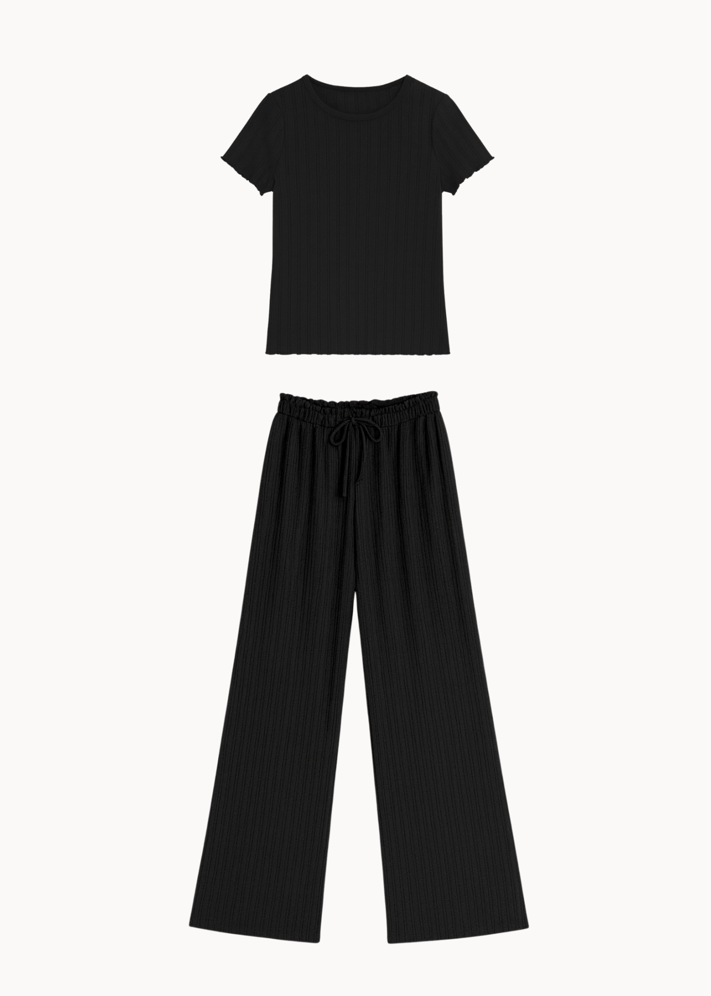 Loungewear T-shirt Sæt - Sort - ByStenholt.dk