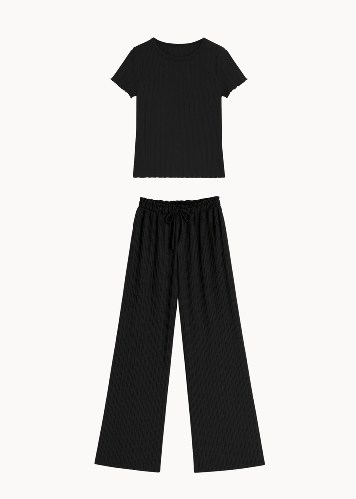 Loungewear T-shirt Sæt - Sort - ByStenholt.dk
