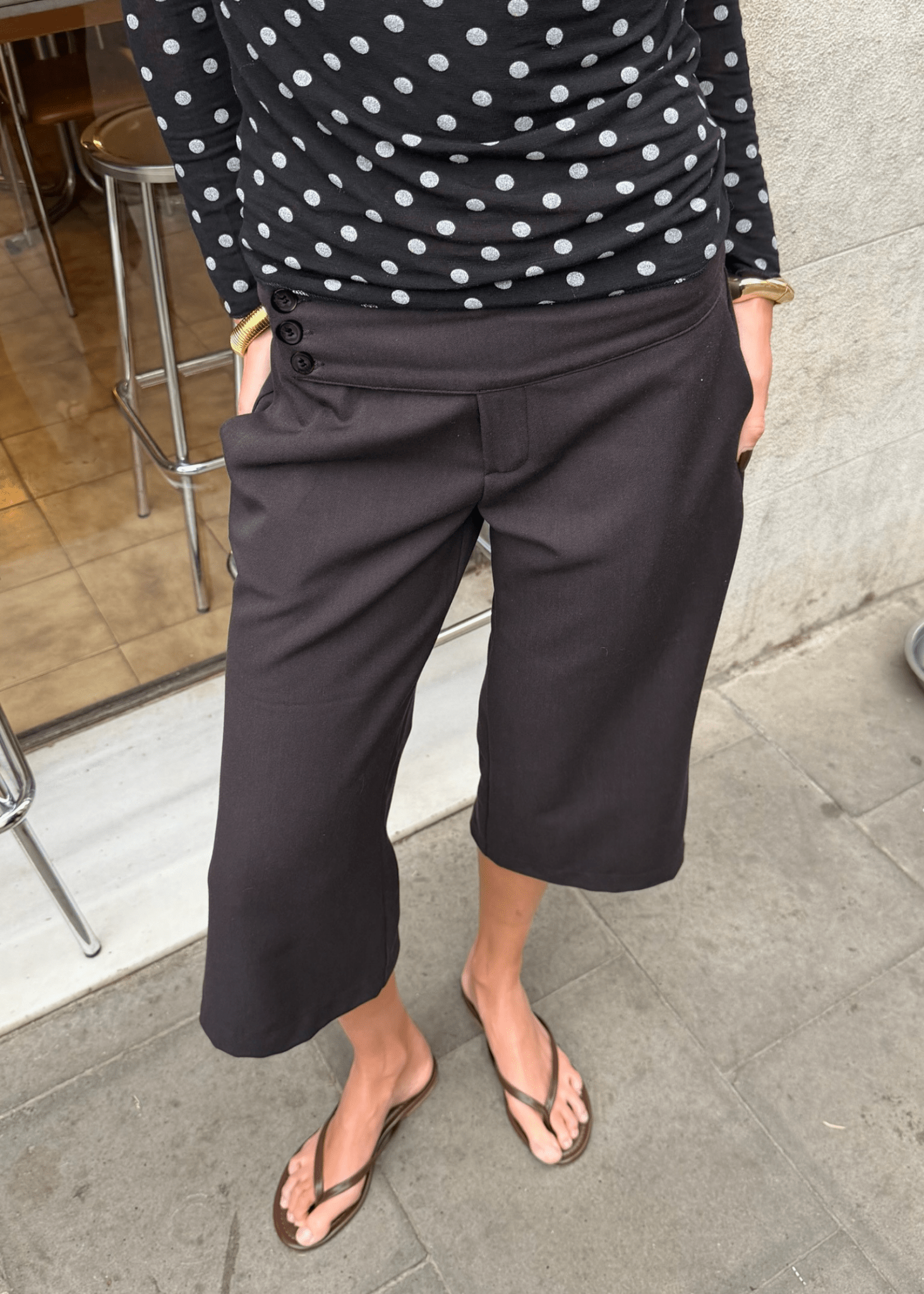 Low Waist Capribukser - Sort - ByStenholt.dk