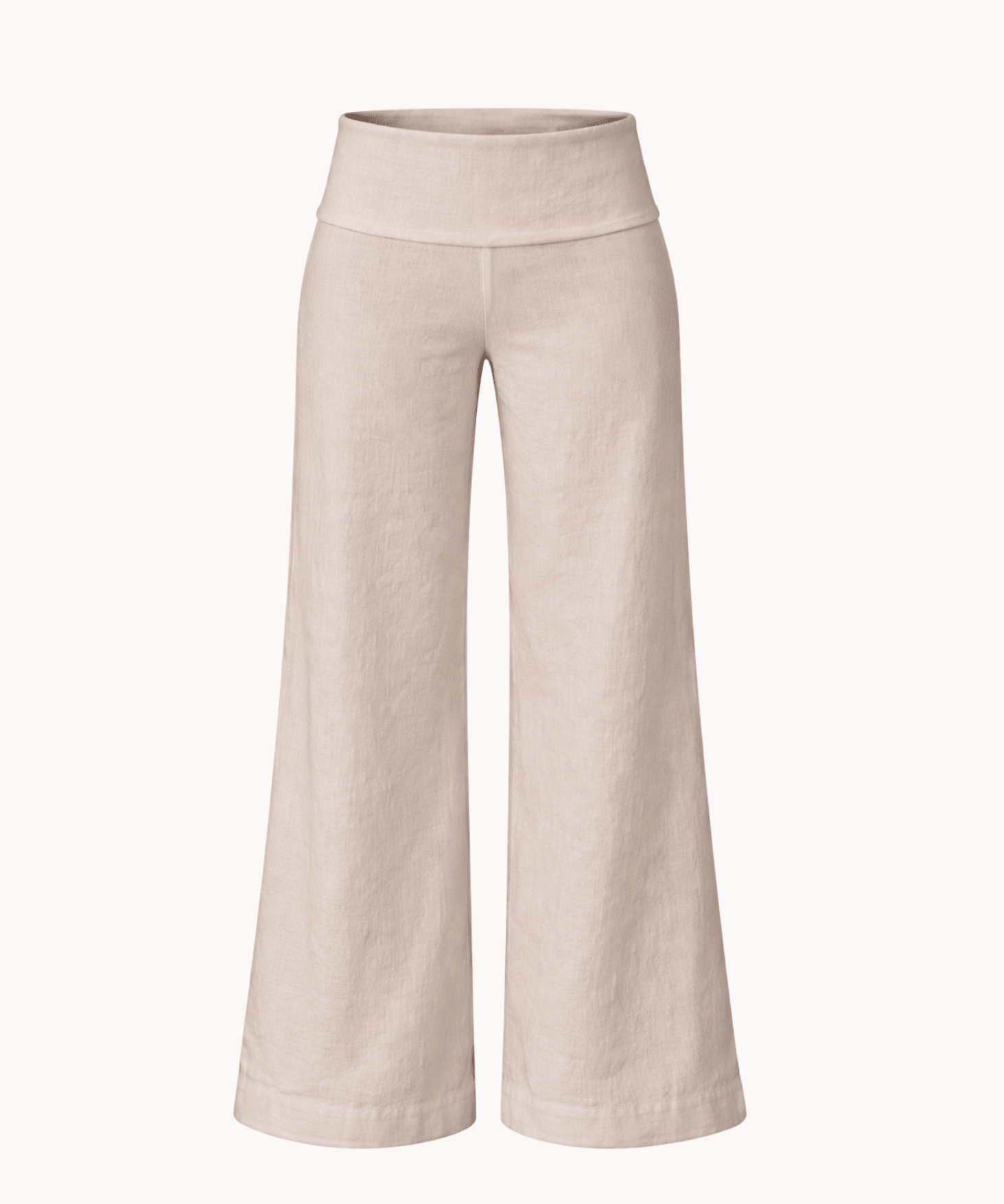 Low Waist Hørbukser - Beige - ByStenholt.dk