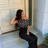 Lulu Top with Polka Dots - Black/White
