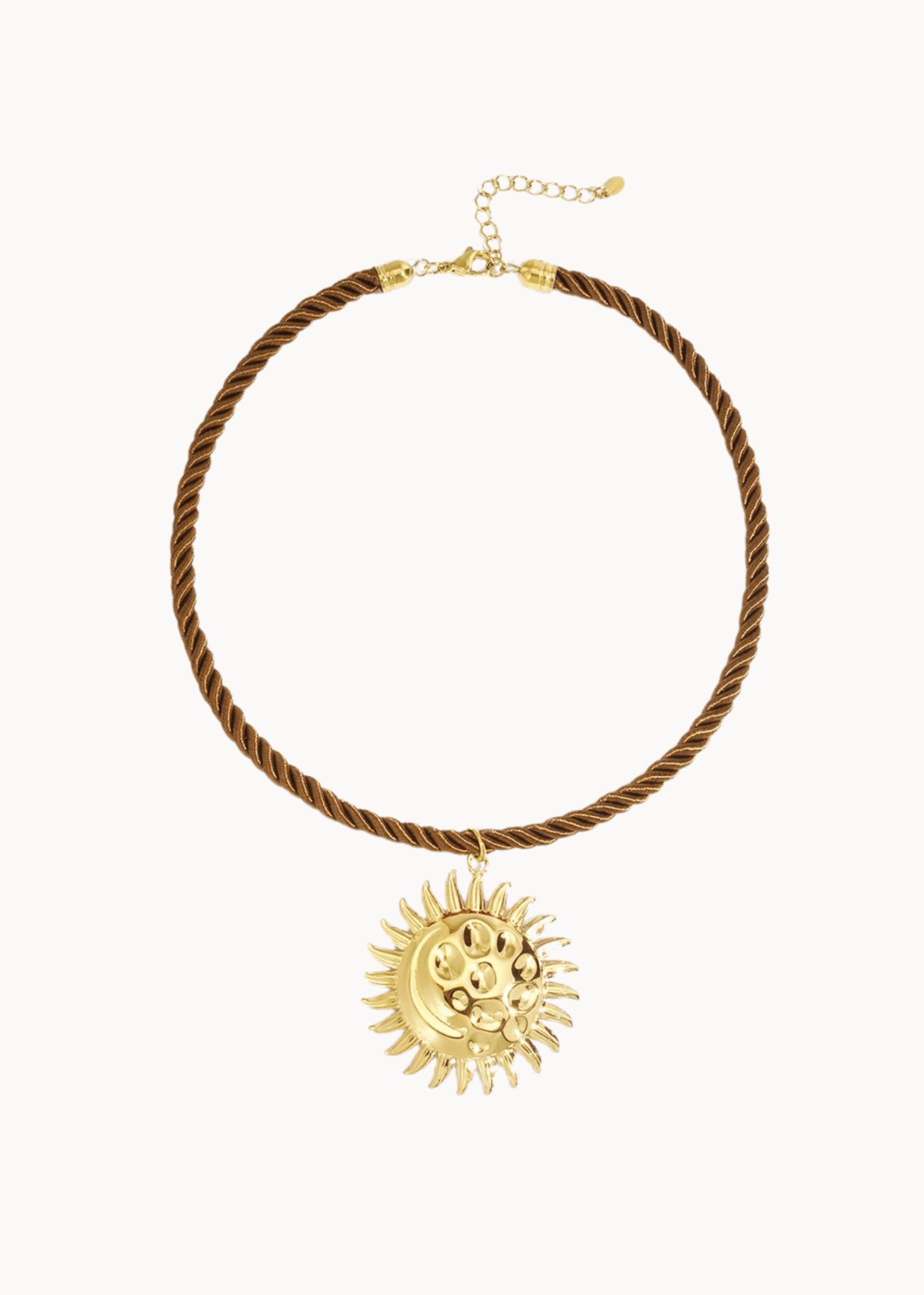 Luna Sol Halskæde - Brun/Guldbelagt - ByStenholt.dk