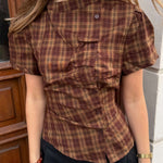 Maggie Ternet Top - Brun - ByStenholt.dk