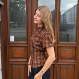 Maggie Ternet Top - Brun - ByStenholt.dk
