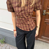 Maggie Ternet Top - Brun - ByStenholt.dk