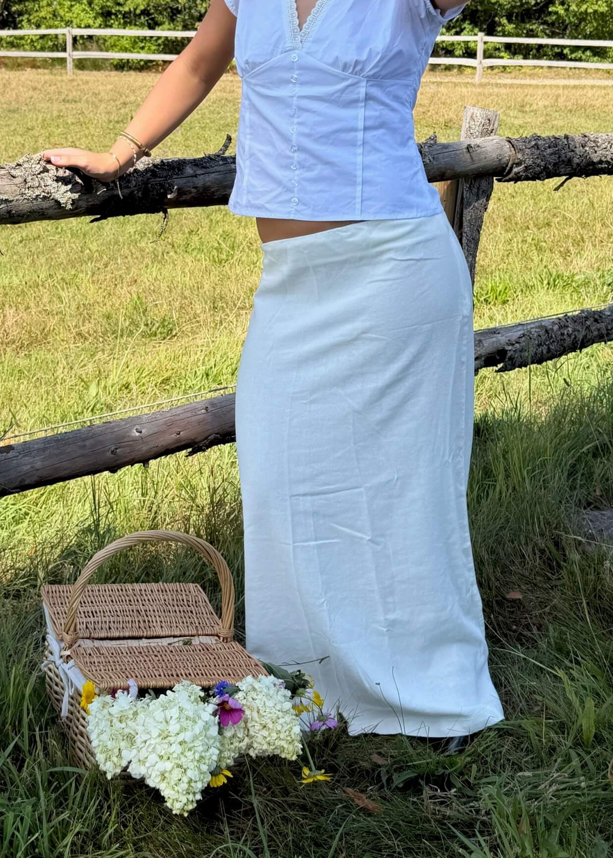 Maxi Hørnederdel - Hvid - ByStenholt.dk