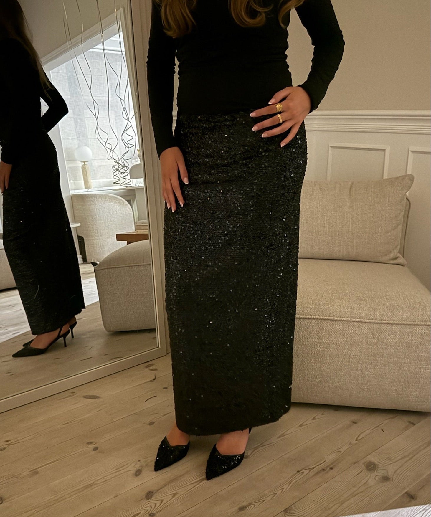 Maxi Paillet Nederdel - Sort - ByStenholt.dk