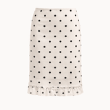 Midi Polka Nederdel - Hvid