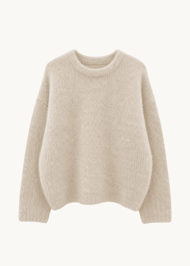 Mille Striktrøje - Beige - ByStenholt.dk