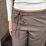 Milu Bukser med Bindebælte - Mørkebrun - ByStenholt.dk