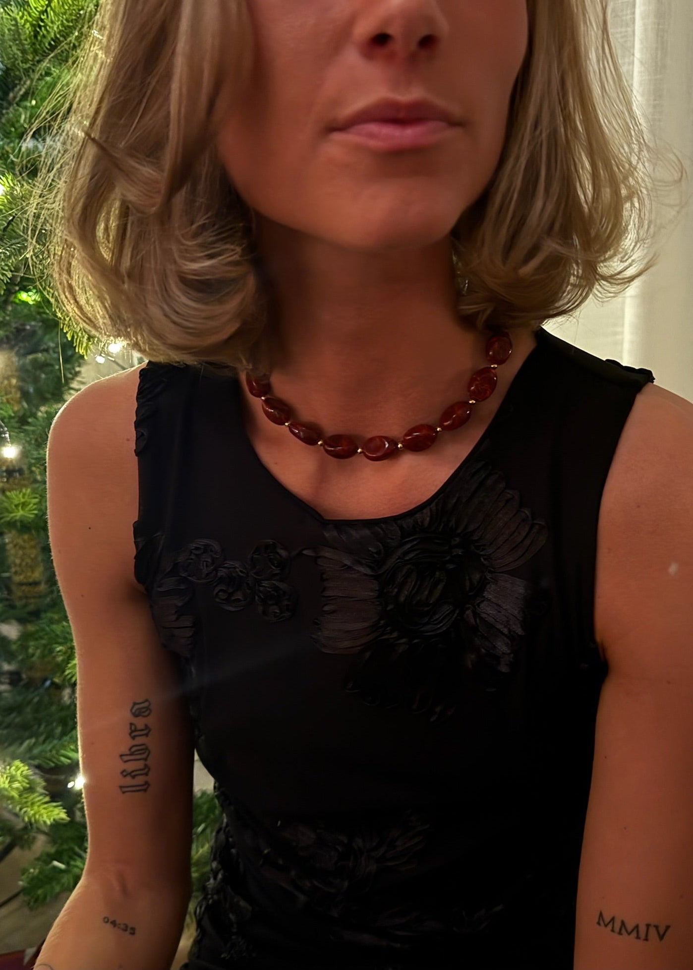 Nani Chunky Perlehalskæde - Rød - ByStenholt.dk