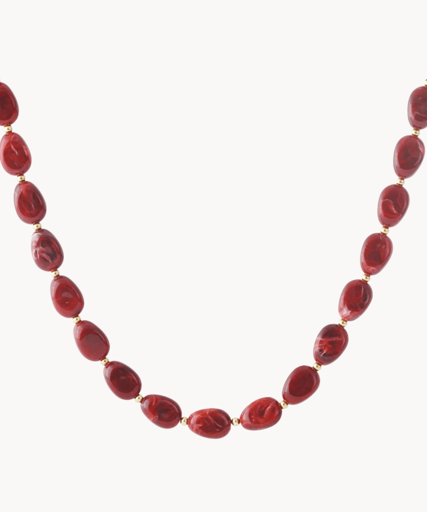 Nani Chunky Perlehalskæde - Rød - ByStenholt.dk